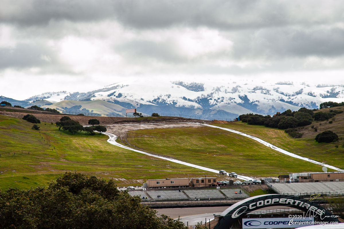 Snow on the hills around Laguna Seca at the A1GP event in 2006
