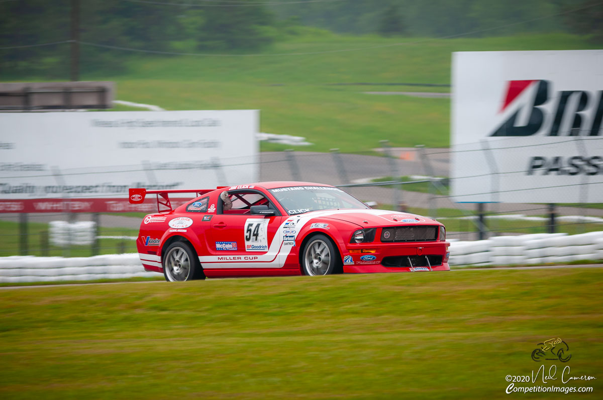 Mustang Challenge competitor on a foggy morning at Mosport, 2008